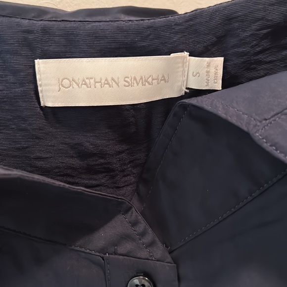 SIMKHAI Coda cold-shoulder pleated cotton-blend poplin dress size small - Picture 4 of 7